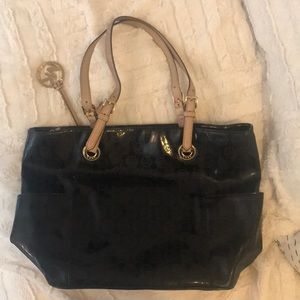 Michael Kors Metallic Black Jet Set Tote